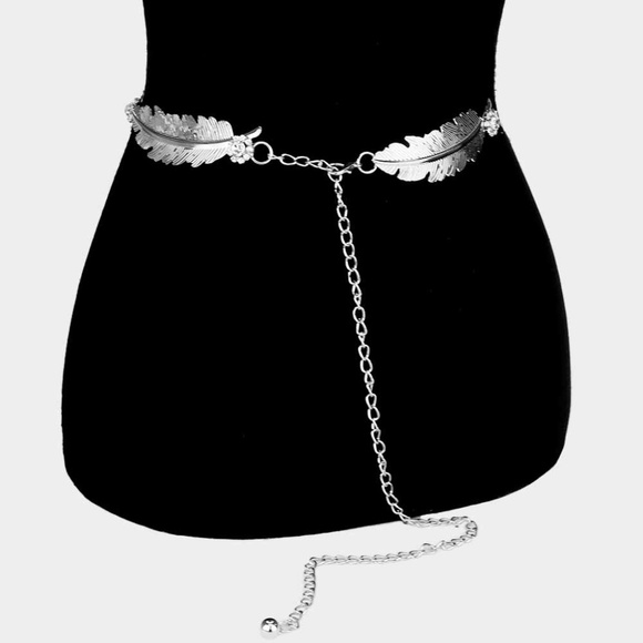 Unique Leaves Belt Crystal Flowers - Picture 2 of 2